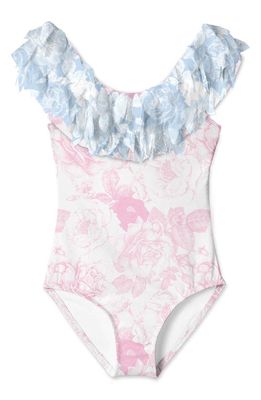 Stella Cove Kids' Rose Petals One-Piece Swimsuit in Pink