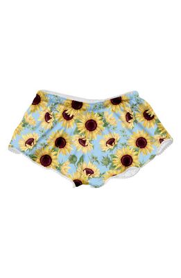 Stella Cove Kids' Sunflower Cotton Cover-Up Shorts in Blue/Yellow