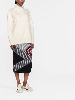 Stella McCartney 3D stripes wool skirt - Grey