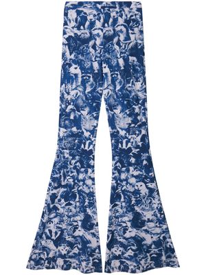 Stella McCartney Animal Forest print mid-rise flared jeans - Blue