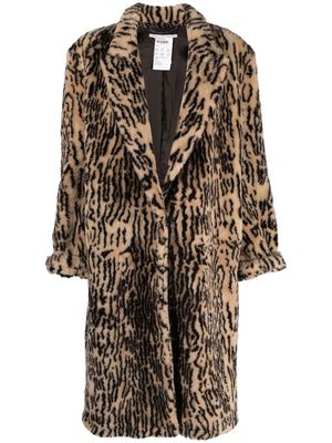 Stella McCartney animal-print faux-fur coat - Brown
