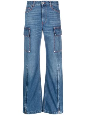 Stella McCartney ankle-zips wide-leg jeans - Blue