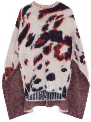 Stella McCartney Appaloosa Pony patterned-jacquard cape jumper - Neutrals