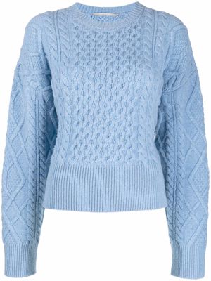 Stella McCartney Aran-knit cropped jumper - Blue