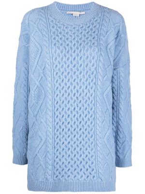 Stella McCartney Aran-knit oversized jumper - Blue