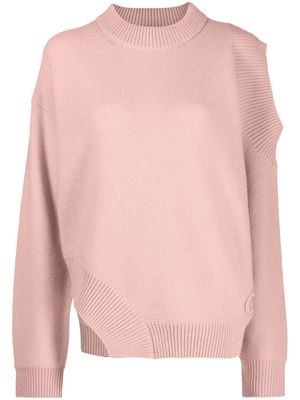 Stella McCartney asymmetric cold-shoulder cashmere jumper - Pink