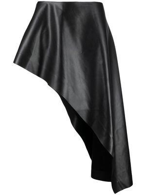 Stella McCartney asymmetric draped faux-leather skirt - Black