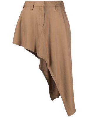 Stella McCartney asymmetric draped skirt - Brown