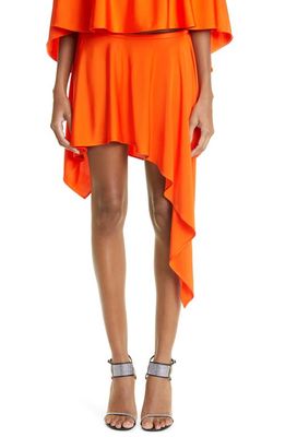 Stella McCartney Asymmetric Hem Skirt in Glow Orange