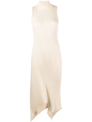 Stella McCartney asymmetric rib-knit dress - Neutrals
