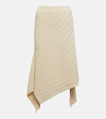 Stella McCartney Asymmetric ribbed-knit midi skirt