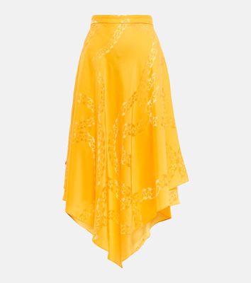 Stella McCartney Asymmetrical printed high-rise midi skirt