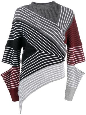 Stella McCartney asymmetrical striped jumper - Red