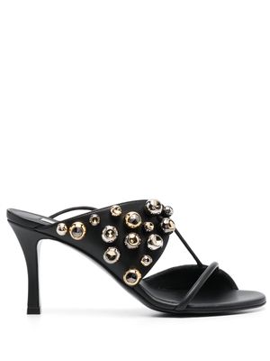 Stella McCartney bead-embellished 90mm artificial-leather sandals - Black