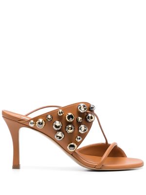 Stella McCartney bead-embellished 90mm artificial-leather sandals - Brown
