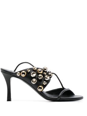 Stella McCartney bead-embellished faux-leather 85mm sandals - Black