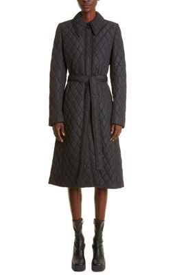 Stella McCartney Belted Quilted Trench Coat in Black