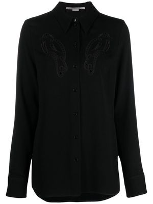 Stella McCartney bird-embroidered long-sleeve shirt - 1000 BLACK