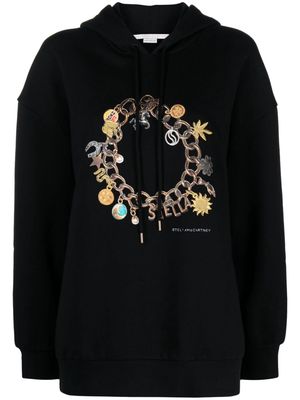 Stella McCartney bracelet-print cotton hoodie - Black
