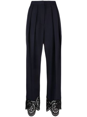 Stella McCartney broderie anglaise-trimmed trousers - Blue