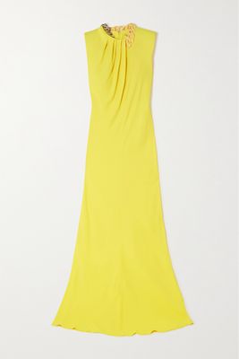 Stella McCartney - Chain-embellished Crepe Gown - Yellow