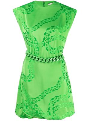 Stella McCartney chain-embellished puff minidress - Green