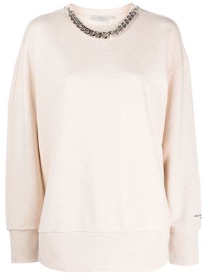 Stella McCartney chain-link cotton sweatshirt - Neutrals