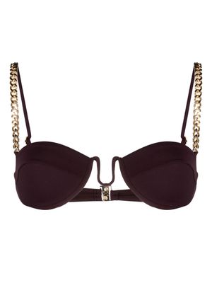 Stella McCartney chain-link underwired bikini top - Purple