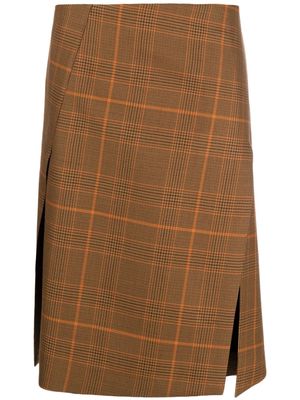 Stella McCartney checked wool skirt - Brown