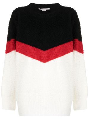 Stella McCartney chevron-striped chunky-knit jumper - White