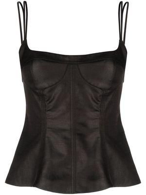 Stella McCartney corset-style peplum tank top - Black