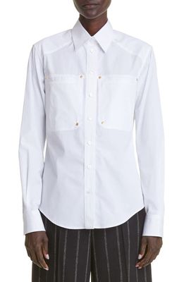 Stella McCartney Cotton Button-Up Shirt in 9000 Pure White