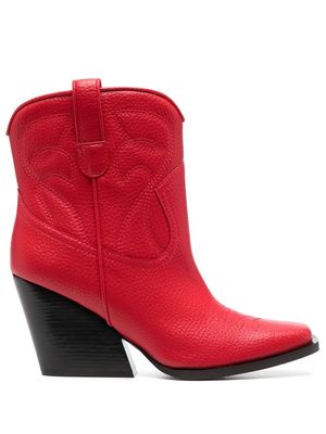 Stella McCartney cowboy leather boots - Red