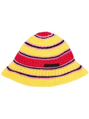 Stella McCartney crochet knit cotton bucket hat - Yellow