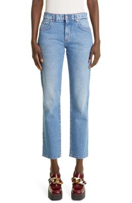 Stella McCartney Crop Straight Leg Jeans in Medium Blue