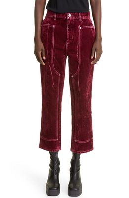 Stella McCartney Crop Velvet Jeans in 5000 Aubergine