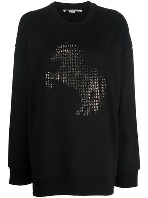 Stella McCartney crystal-appliqué cotton sweatshirt - Black