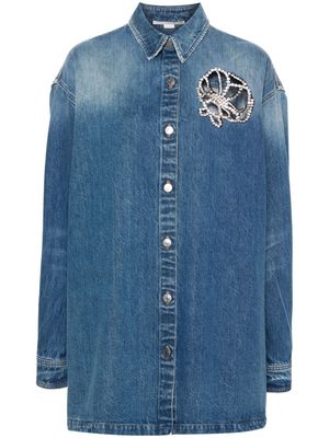 Stella McCartney crystal-embellished denim shirt - Blue