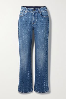 Stella McCartney - Crystal-embellished High-rise Straight-leg Jeans - Blue