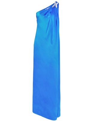 Stella McCartney crystal-embellished one-shoulder gown - Blue