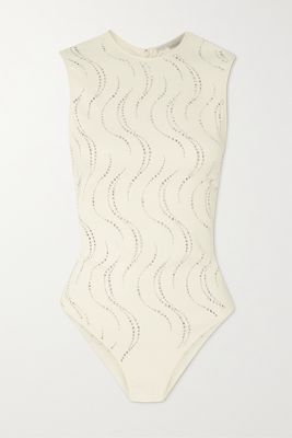 Stella McCartney - Crystal-embellished Stretch-knit Bodysuit - White