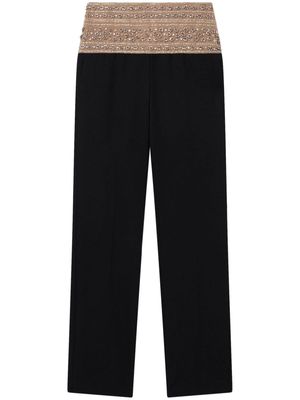 Stella McCartney crystal-embellished wool trousers - Black