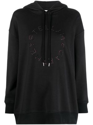 Stella McCartney crystal-logo cotton hoodie - Black