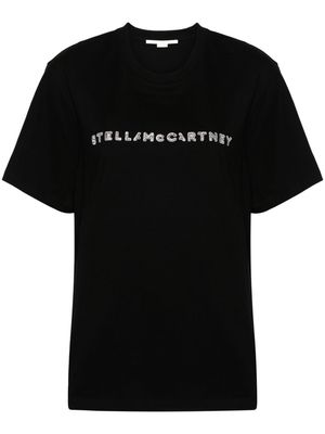 Stella McCartney crystal-logo cotton T-shirt - Black