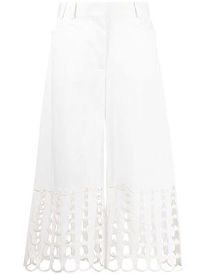 Stella McCartney cut-out detailing cropped trousers - White