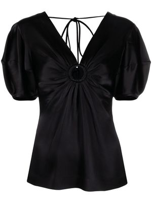 Stella McCartney cut-out ruched blouse - Black