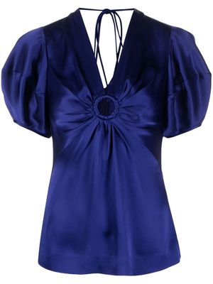 Stella McCartney cut-out ruched blouse - Blue
