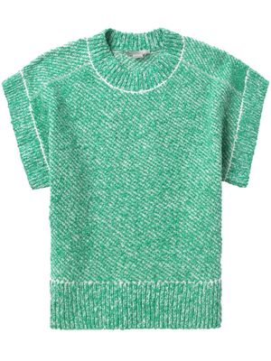 Stella McCartney diagonal-stripe crew-neck top - Green