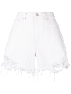 Stella McCartney distressed denim shorts - White