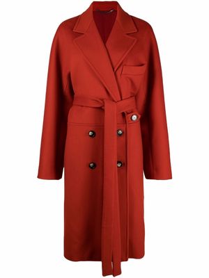 Stella McCartney double-breasted belted coat - Red